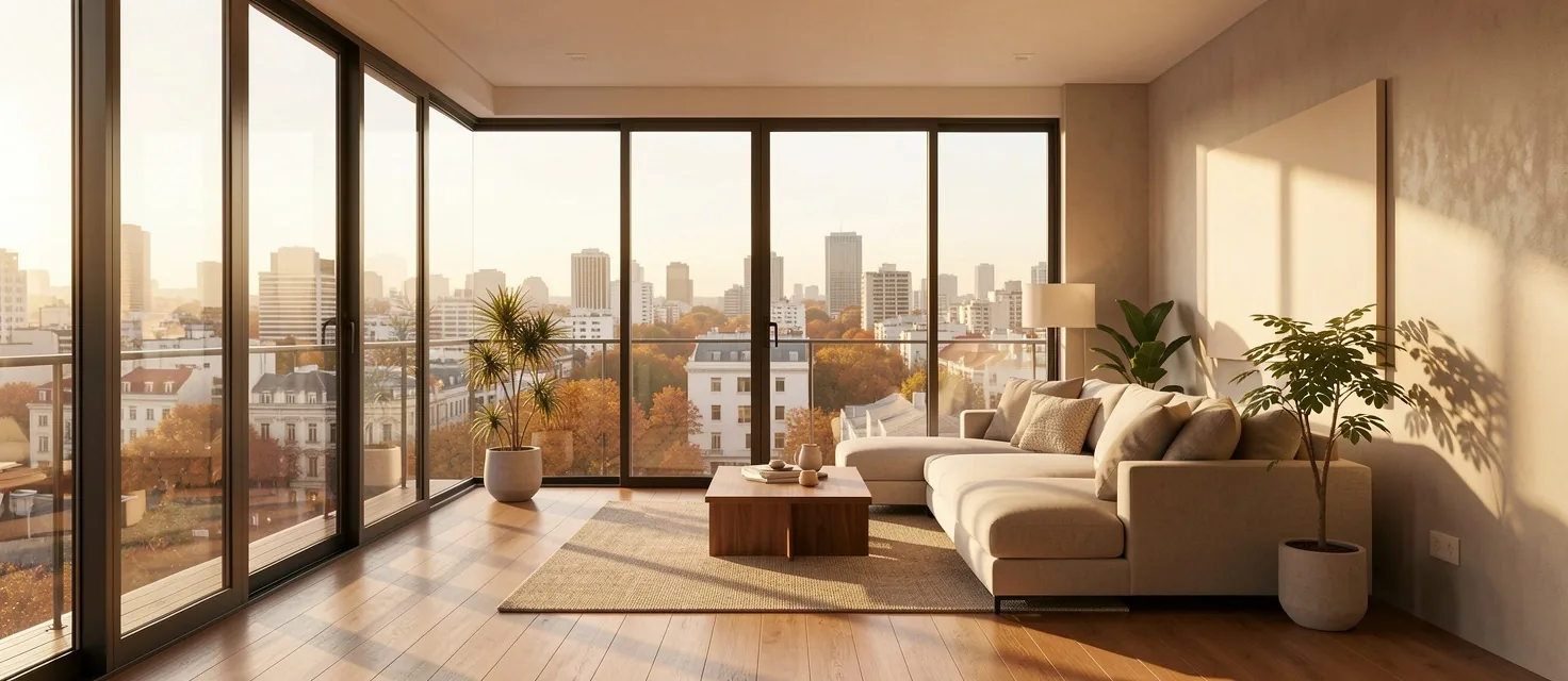 Visualización arquitectónica de interior generada con IA