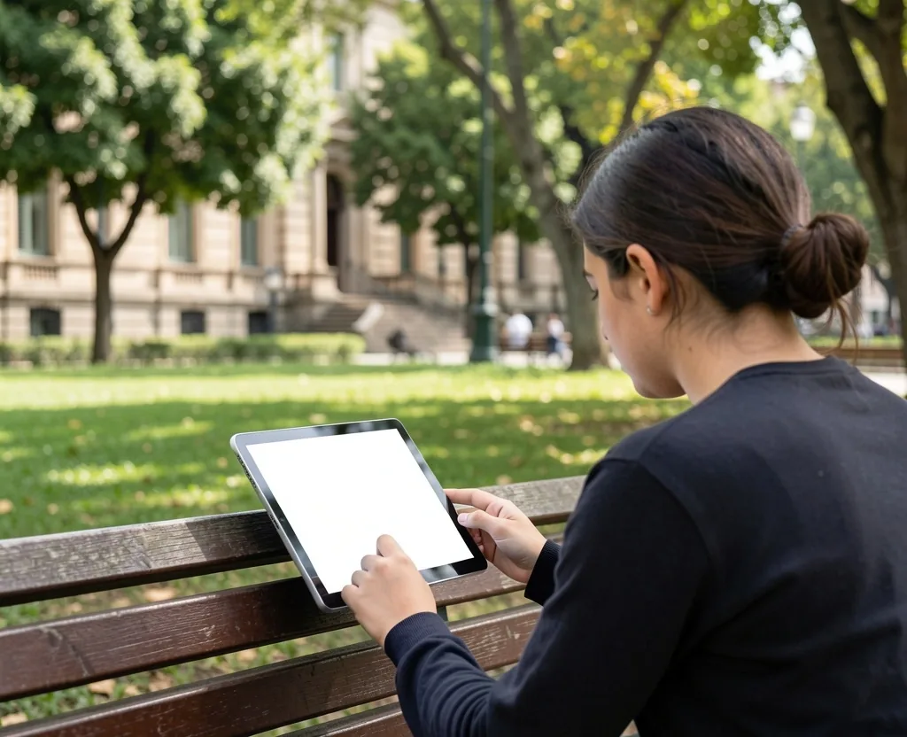 Persona usando una herramienta de IA en su dispositivo móvil